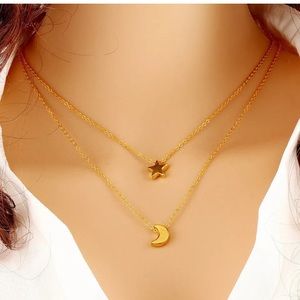 Multilayer Fashion Women Lady Necklace star&moon